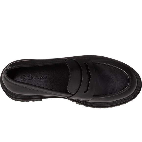 The Drop Women's Ryan Lug Sole Loafers in black faux leather Size 10 NWT - Picture 4 of 7
